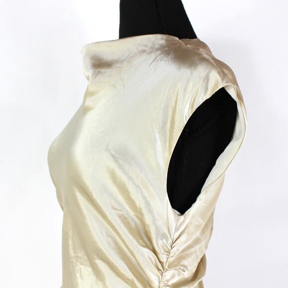 Reformation Veida Silk Maxi Dress NEW Almond Fitted A Line Cap Sleeves Size 6 - Picture 4 of 8